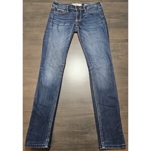 Hollister Jeans Women's 0S 24x28 Blue Low Rise Super Skinny Classic Stretch
